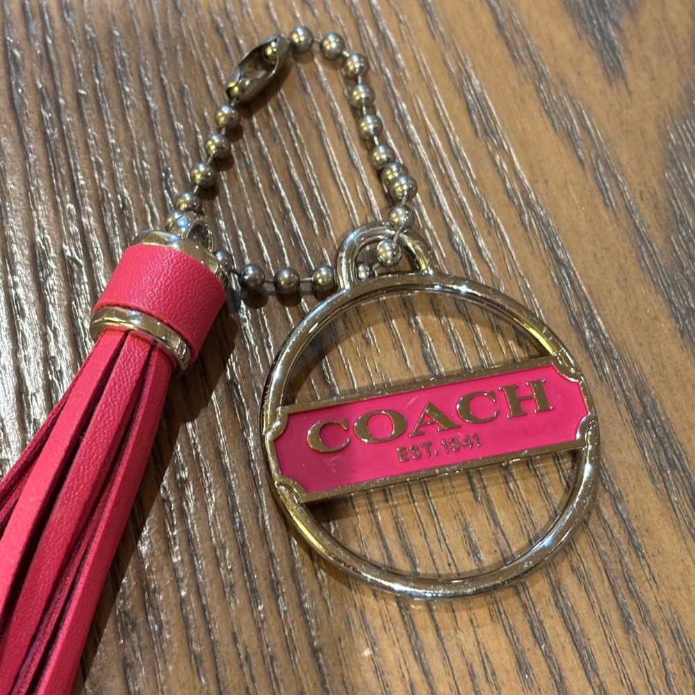 Coach Pink and Gold Key Holder